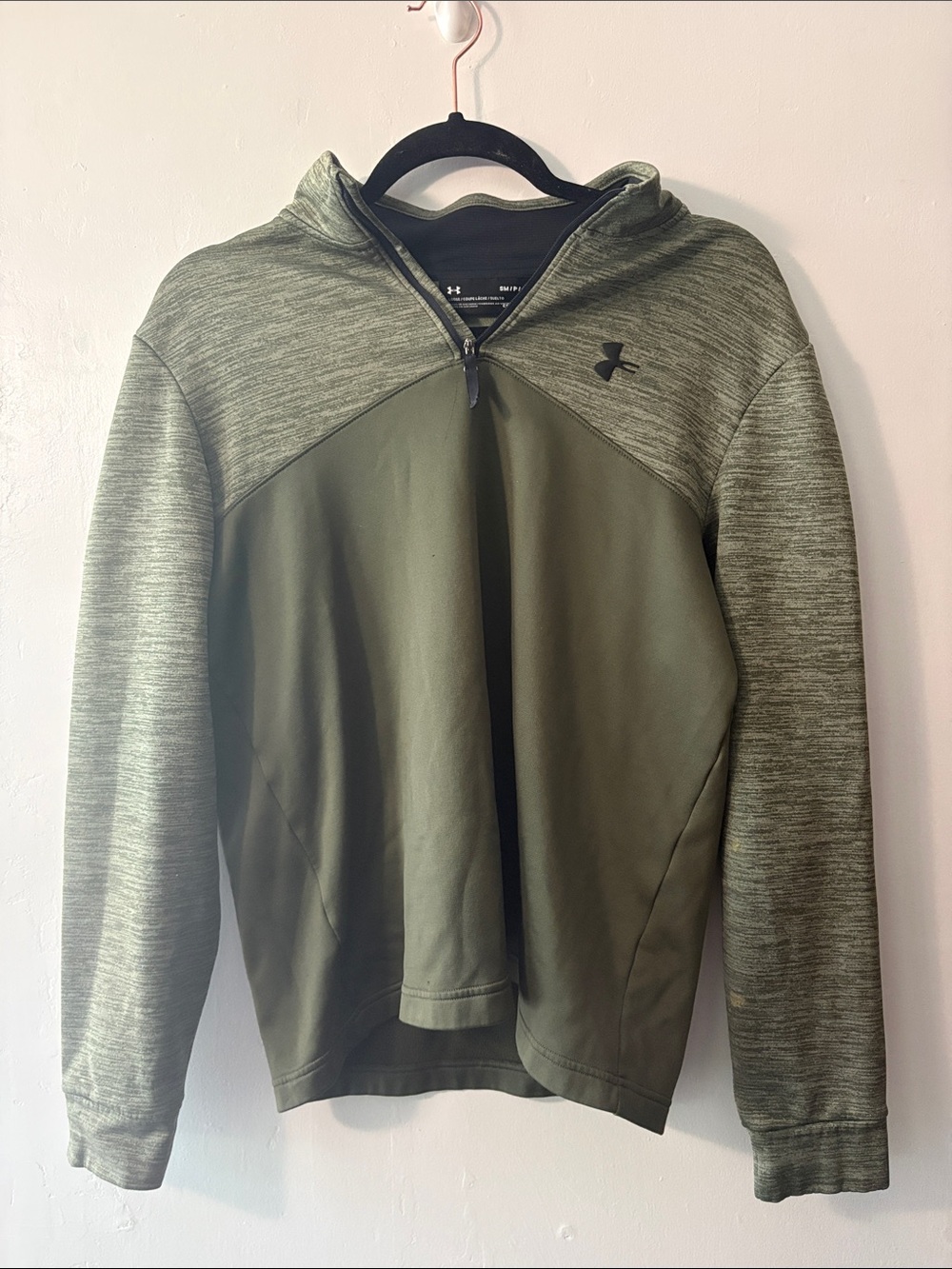 Under Armour Men's Olive Green Zip-Up Hoodie Sweater